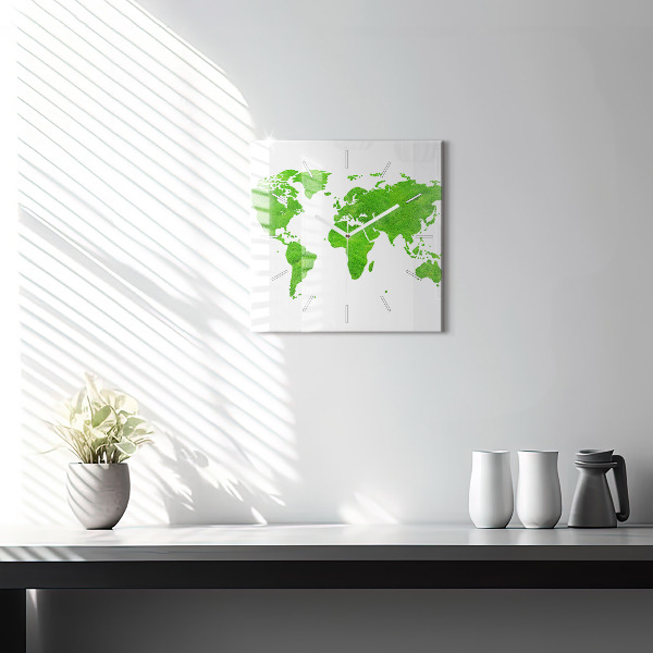 Orologio quadrato Mappa dell'erba verde