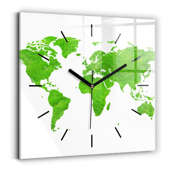 Orologio quadrato Mappa dell'erba verde