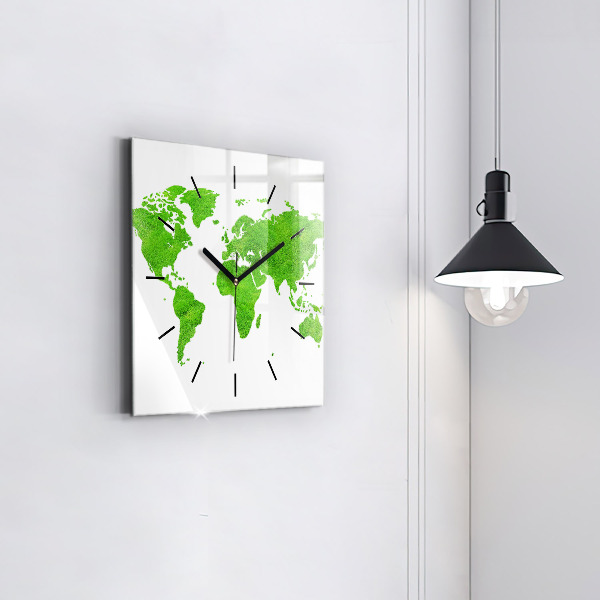 Orologio quadrato Mappa dell'erba verde