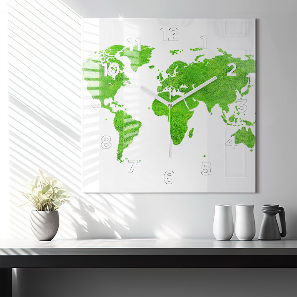Orologio quadrato Mappa dell'erba verde