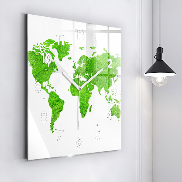 Orologio quadrato Mappa dell'erba verde