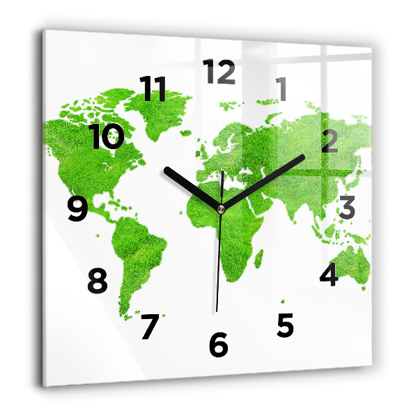 Orologio quadrato Mappa dell'erba verde