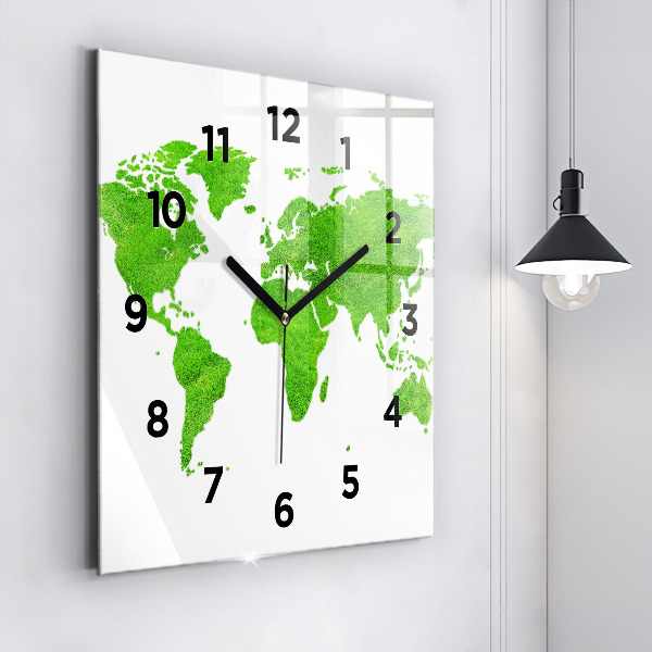 Orologio quadrato Mappa dell'erba verde