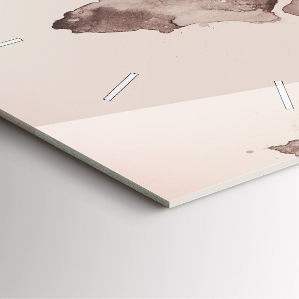 Orologio quadrato Mappa del mondo ad acquerello