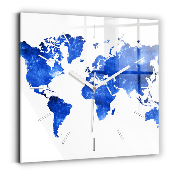 Orologio quadrato Mappa del mondo spaziale