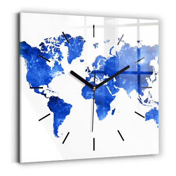 Orologio quadrato Mappa del mondo spaziale