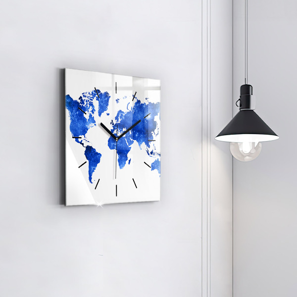 Orologio quadrato Mappa del mondo spaziale
