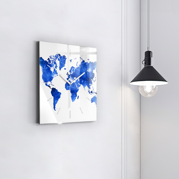 Orologio quadrato Mappa del mondo spaziale