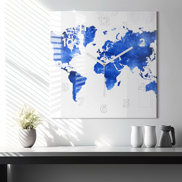 Orologio quadrato Mappa del mondo spaziale