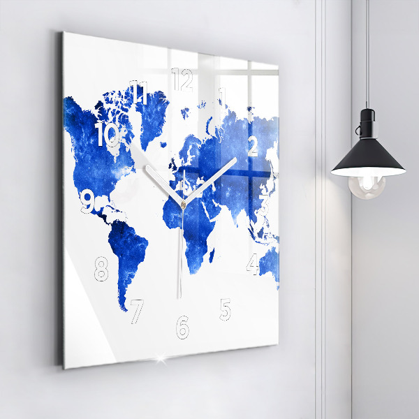 Orologio quadrato Mappa del mondo spaziale