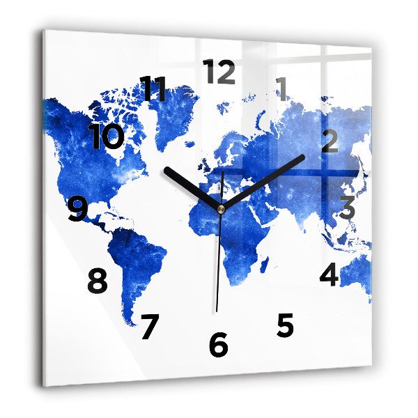 Orologio quadrato Mappa del mondo spaziale