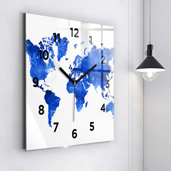 Orologio quadrato Mappa del mondo spaziale