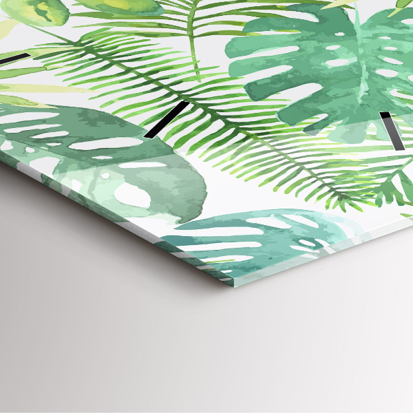 Orologio quadrato Foglie verdi