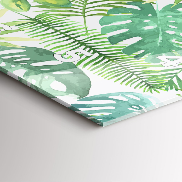 Orologio quadrato Foglie verdi