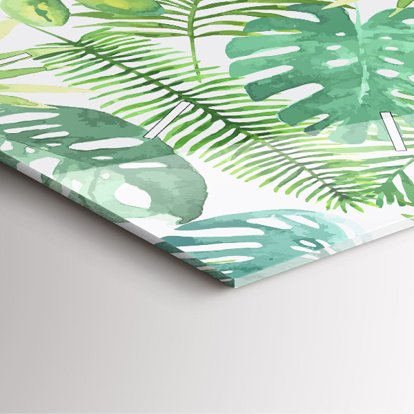 Orologio quadrato Foglie verdi