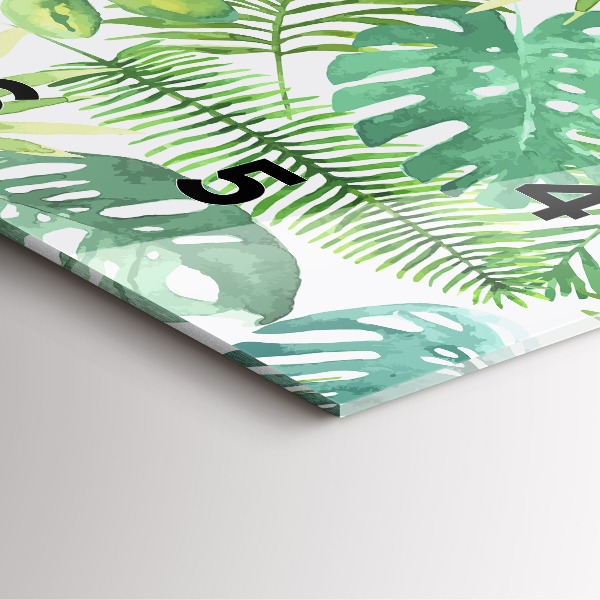 Orologio quadrato Foglie verdi