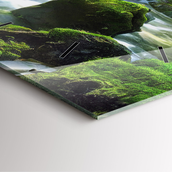 Orologio quadrato Cascata e rocce