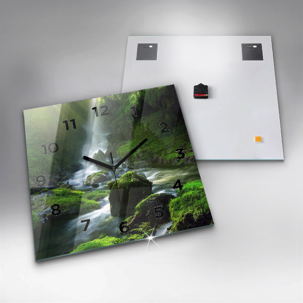 Orologio quadrato Cascata e rocce