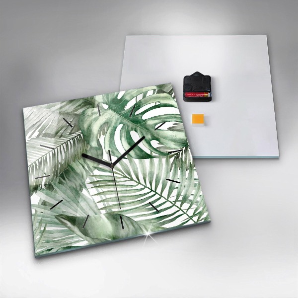Orologio quadrato Foglie di piante dipinte