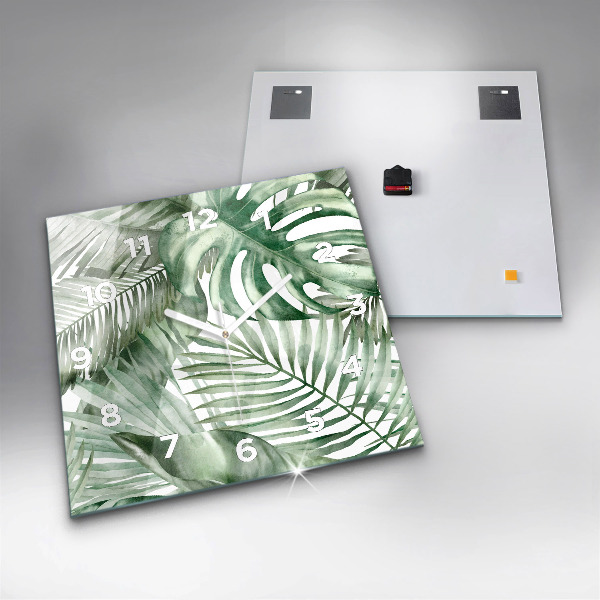 Orologio quadrato Foglie di piante dipinte