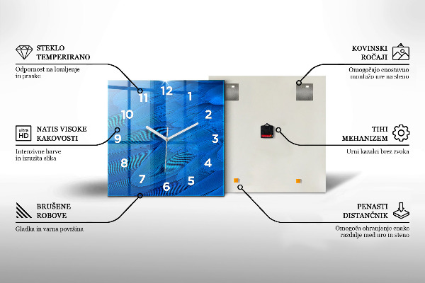 Orologio quadrato Foglie di piante dipinte
