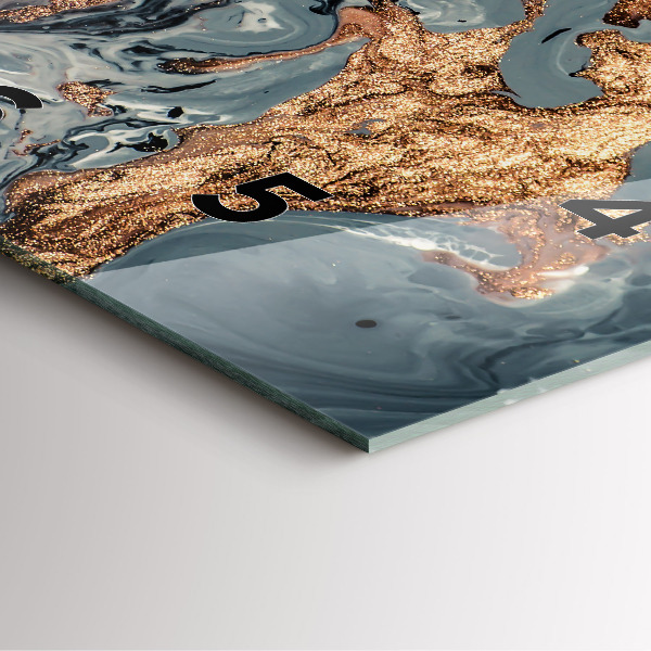 Orologio quadrato Marmo oro astratto