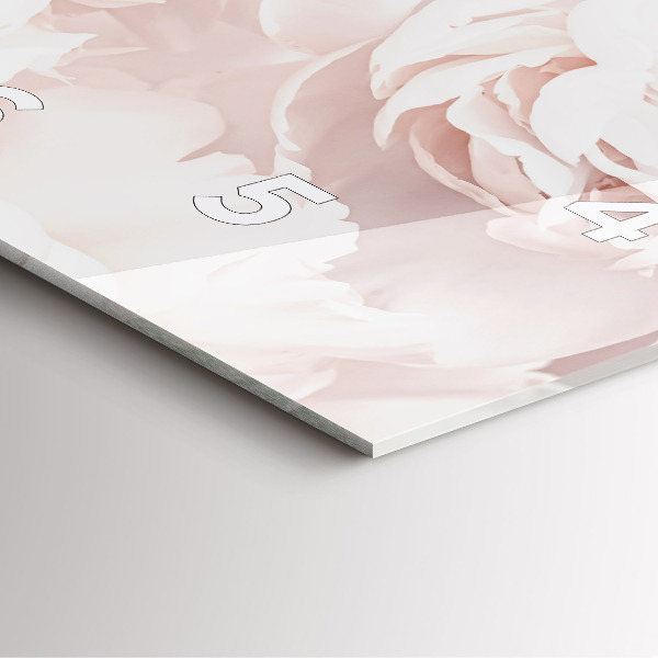 Orologio quadrato in vetro Fiori di peonia