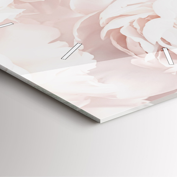 Orologio quadrato in vetro Fiori di peonia