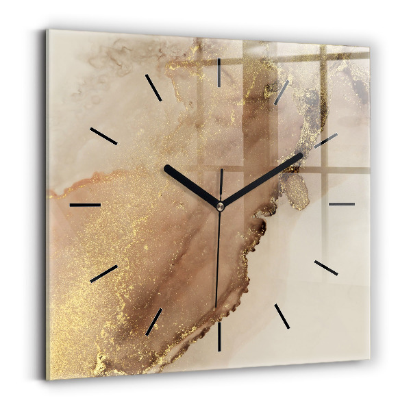 Orologio quadrato in vetro Arte moderna beige