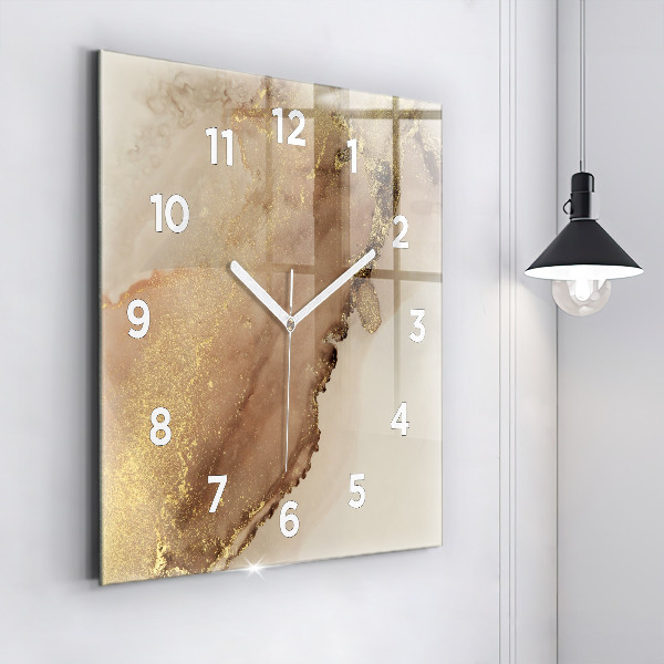 Orologio quadrato in vetro Arte moderna beige