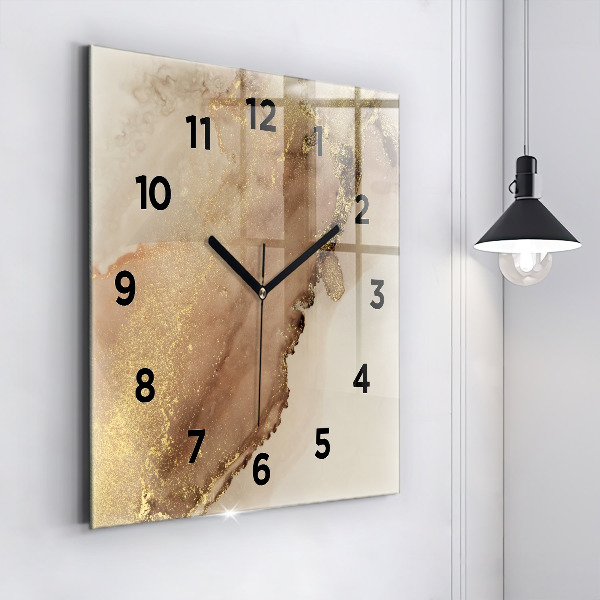Orologio quadrato in vetro Arte moderna beige