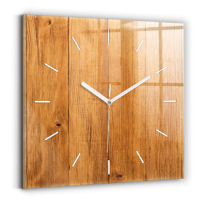 Orologio quadrato in vetro Tavole di legno