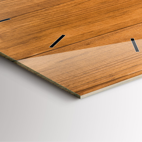 Orologio quadrato in vetro Tavole di legno