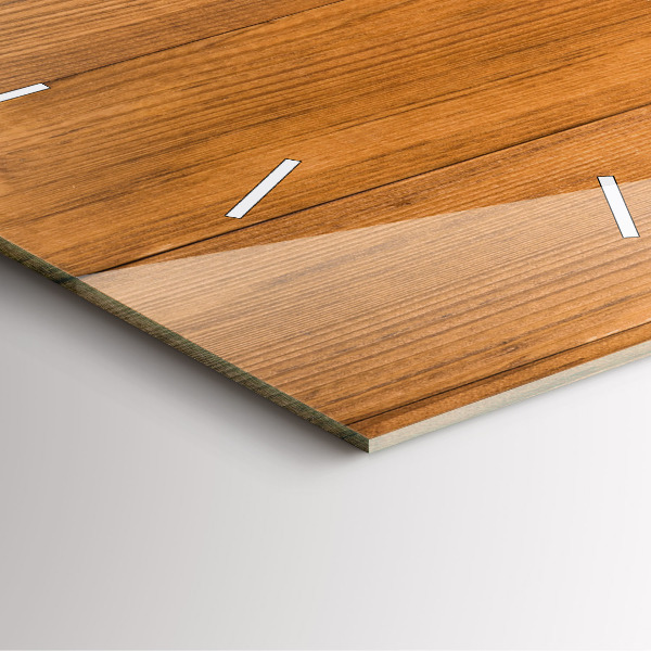 Orologio quadrato in vetro Tavole di legno