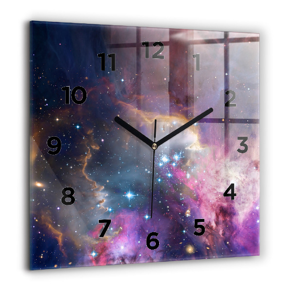 Orologio quadrato in vetro Galassia e stelle