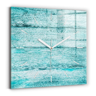 Orologio quadrato in vetro Legno vecchio blu