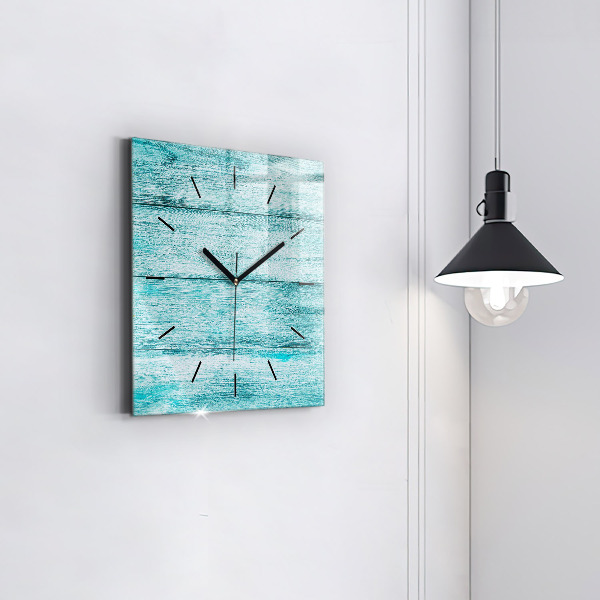 Orologio quadrato in vetro Legno vecchio blu