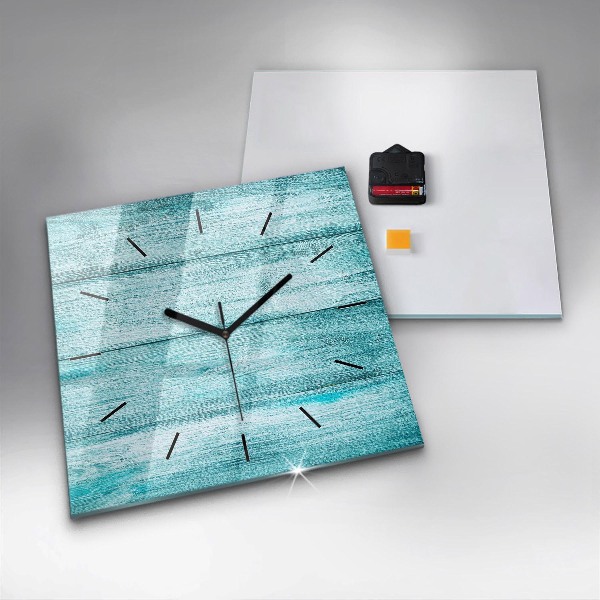 Orologio quadrato in vetro Legno vecchio blu