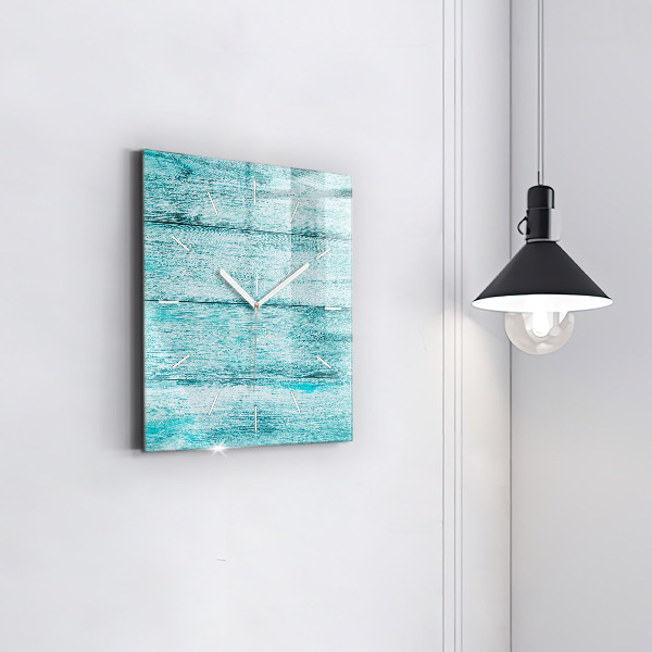 Orologio quadrato in vetro Legno vecchio blu