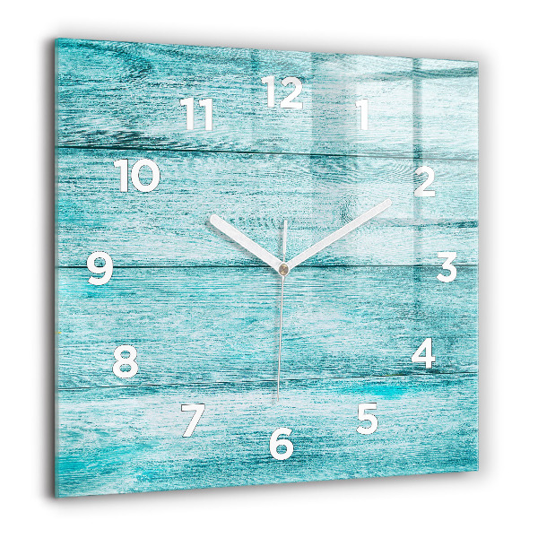 Orologio quadrato in vetro Legno vecchio blu