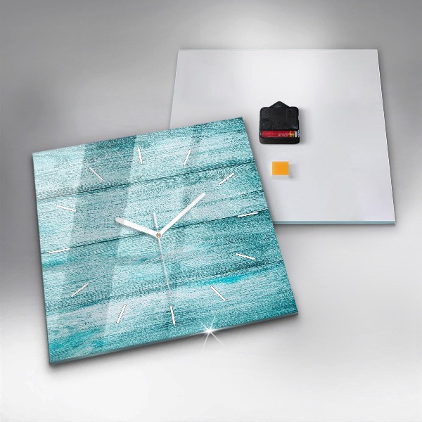 Orologio quadrato in vetro Legno vecchio blu
