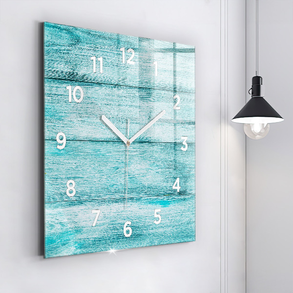 Orologio quadrato in vetro Legno vecchio blu