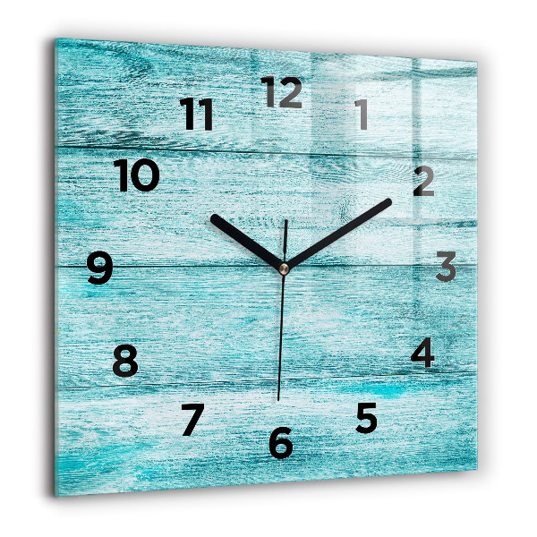 Orologio quadrato in vetro Legno vecchio blu
