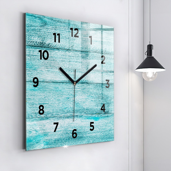 Orologio quadrato in vetro Legno vecchio blu