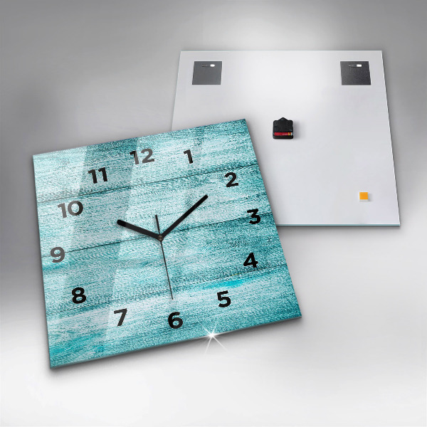 Orologio quadrato in vetro Legno vecchio blu