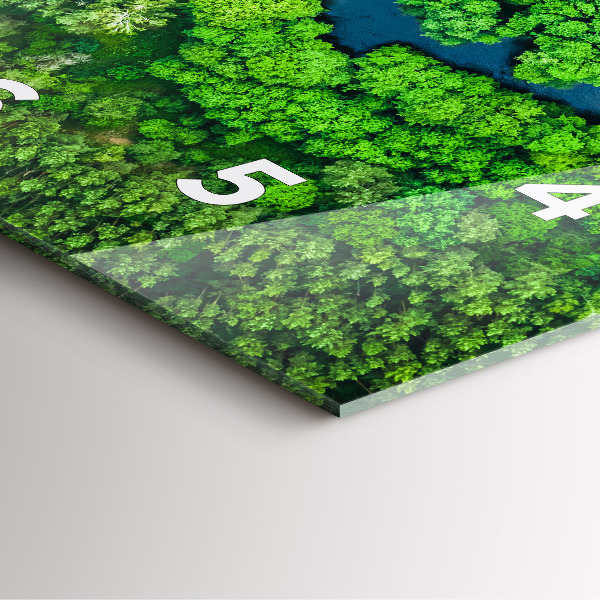 Orologio quadrato in vetro Fiume nella foresta