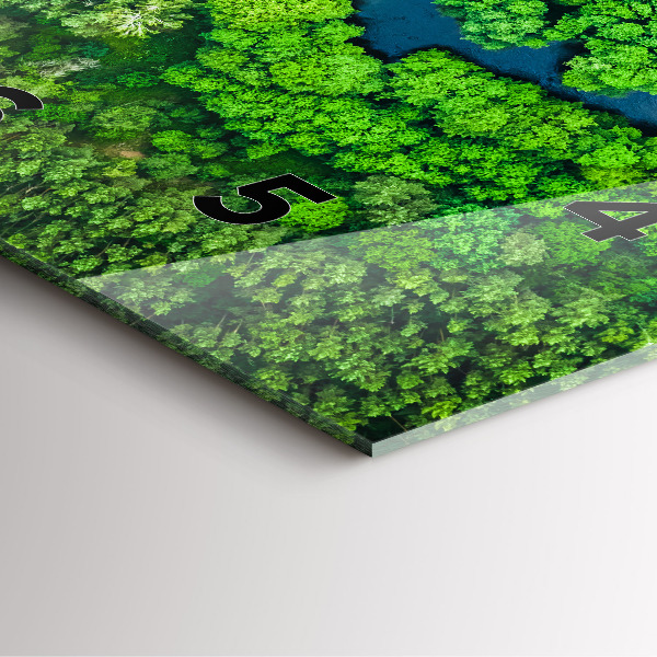 Orologio quadrato in vetro Fiume nella foresta