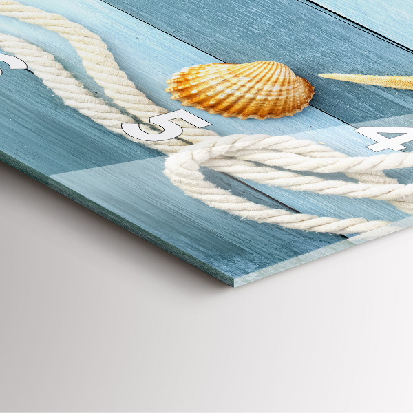 Orologio quadrato in vetro Strisce di tavole e guscio