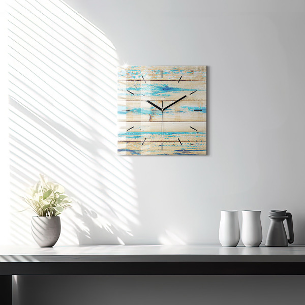 Orologio quadrato Legno graffiato