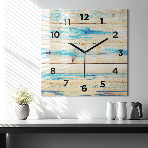 Orologio quadrato Legno graffiato